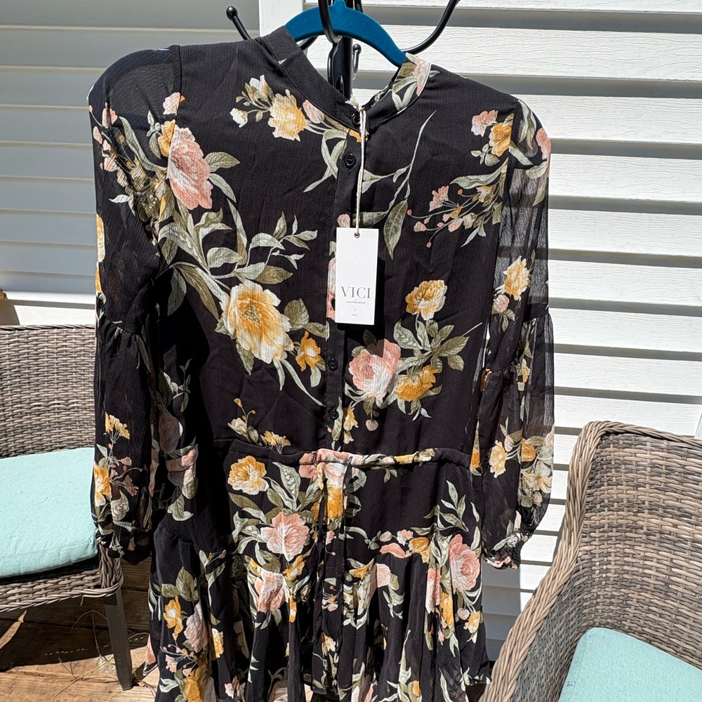 VICI Black Floral Dress
